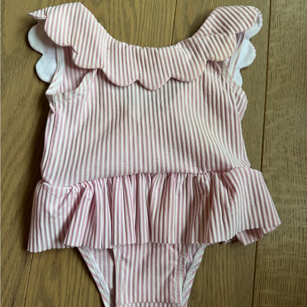 Mud Pie Pink and White Baby swimsuit
